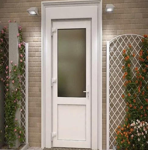 Пластиковая дверь с перегородкой белая VEKA